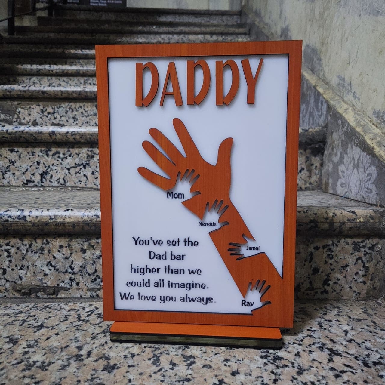 Wooden & Glass Plaque For Dad view 2