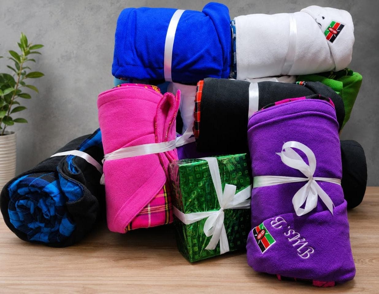 Branded maasai fleece blankets