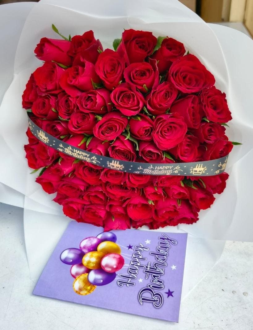 Red roses bouquet (medium) view 2